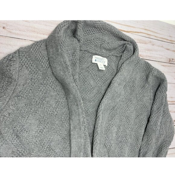 Market & Spruce Gray Knit Cardigan with pockets - Picture 9 of 10